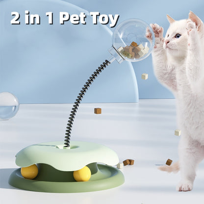 Fun & Smart Cat Play Toy  – 2‑in‑1 Treat Dispenser Turntable Ball
