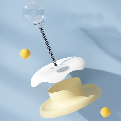 Fun & Smart Cat Play Toy  – 2‑in‑1 Treat Dispenser Turntable Ball