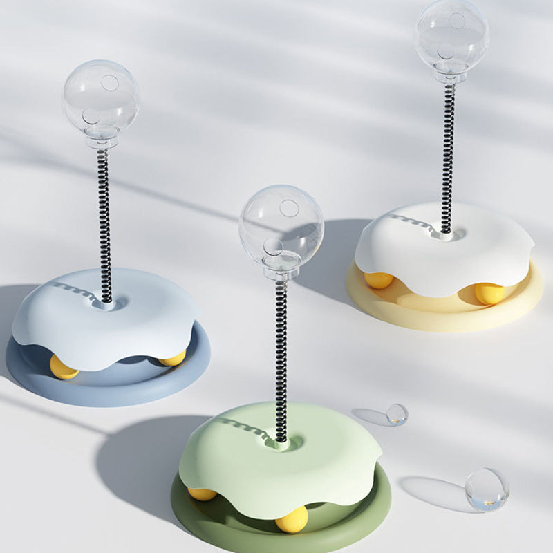 Fun & Smart Cat Play Toy  – 2‑in‑1 Treat Dispenser Turntable Ball