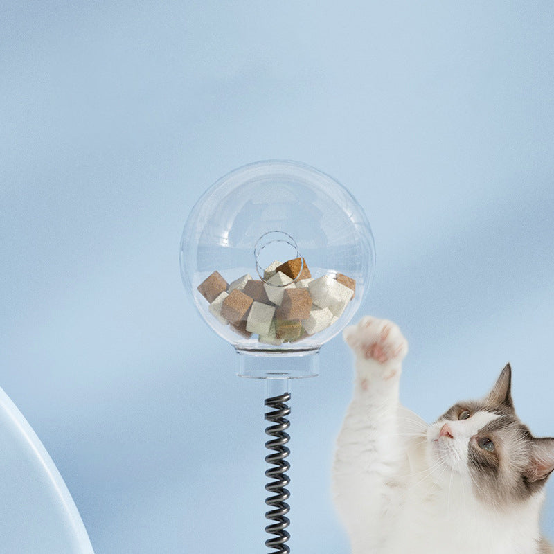 Fun & Smart Cat Play Toy  – 2‑in‑1 Treat Dispenser Turntable Ball