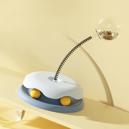 Fun & Smart Cat Play Toy  – 2‑in‑1 Treat Dispenser Turntable Ball