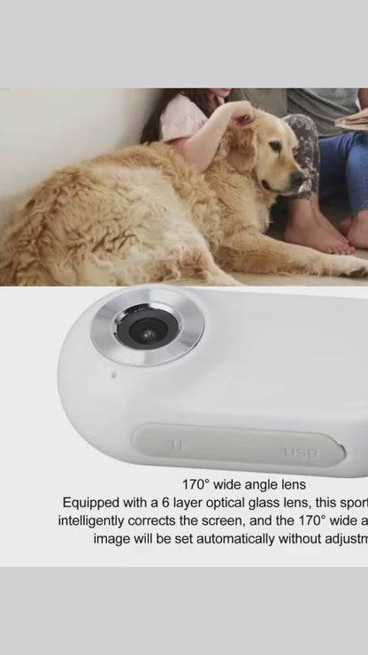 Pet POV Collar Camera 1080P HD – 160° Ultra Wide Angle, Built-in LCD Screen, 32GB Storage, Lightweight Mini Camera for Cats & Dogs